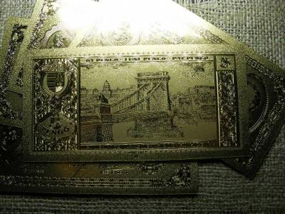 5 pengő, 1926, aranyozott plasztik bankjegy