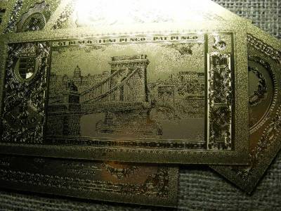 5 pengő, 1926, aranyozott plasztik bankjegy