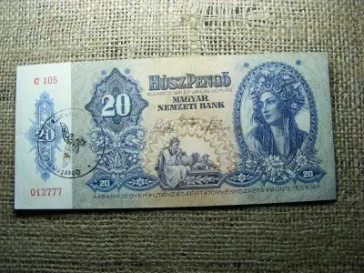 20 pengő, 1941, felülbélyegzéssel