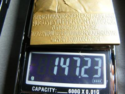 Bronz Plakett, 1907, Október 31, Bécs