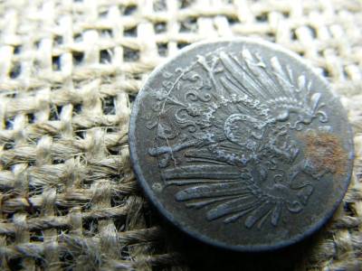 Birodalmi 5 pfennig, 1919, verdehibás, verőtőrepedés