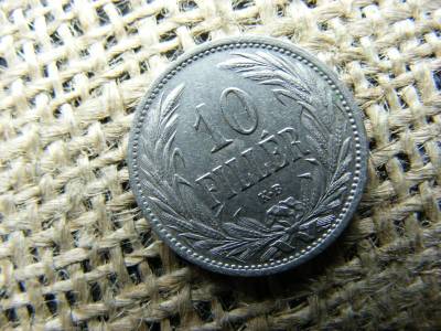 10 fillér, 1908, KB címer átüt