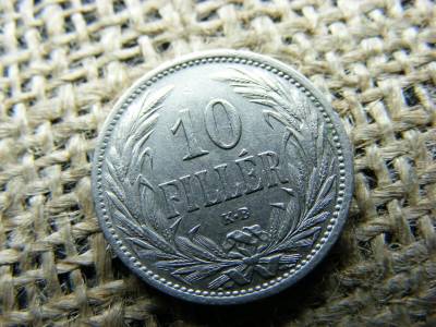 10 fillér, 1908, KB címer átüt