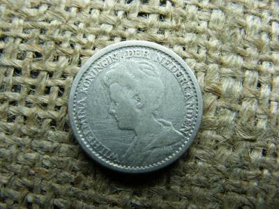 Holland 25 cent, 1925, ezüst
