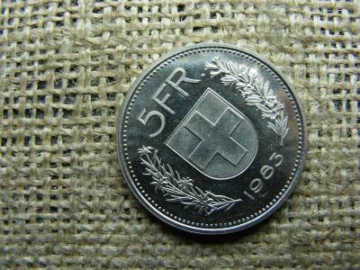 Svájc 5 frank 1983 PP, ritkább