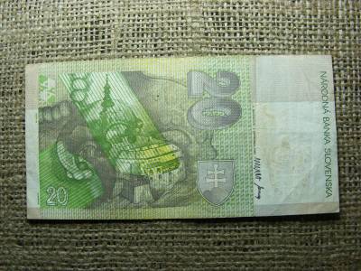Szlovákia 20 korona, 1993, bankjegy