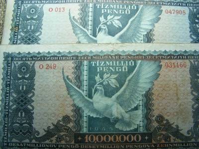 Tízmillió pengő, 1945, 2 db, színváltozat