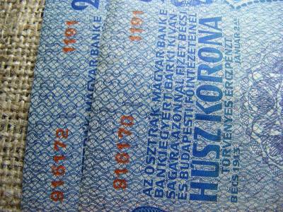 20 korona, 1913, D.Ö., sorszámközeli pár