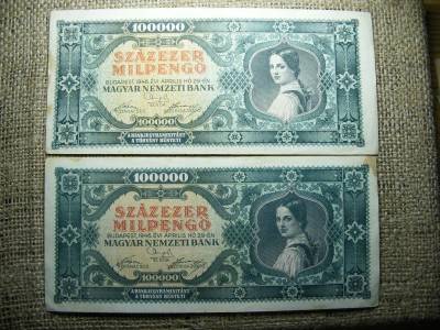 Százezer milpengő, 1946, 2 színváltozat