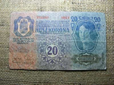 20 korona, 1913, II. kiadás, felülbélyegzés nélkül
