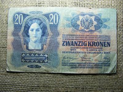 20 koronás bankjegy, 1913, Magyarország