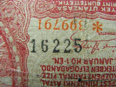 2 korona, 1920, hamis felülbélyegzés, sorszám