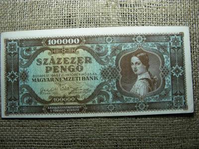 Százezer pengő, 1945, hibás nyomat, elcsúszott