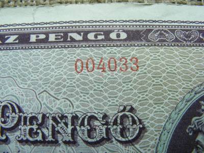 100 pengő, 1945, alacsony sorszám, ritka