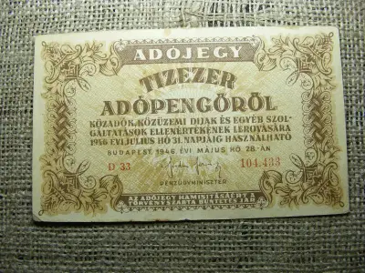 Tízezer Adópengő, 1946, 100e fölötti sorszám