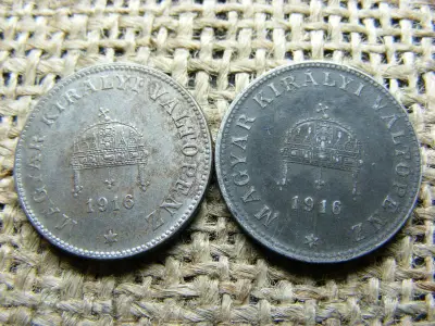 20 fillér 1916, sima és sherardírozott