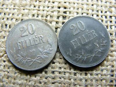 20 fillér 1916, sima és sherardírozott