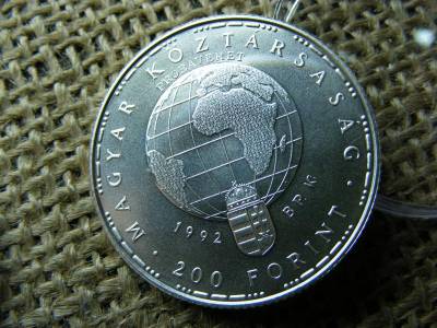Fehér Gólya Ezüst 200 Forint, 1992, Próbaveret