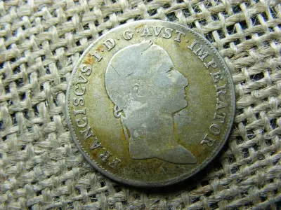 Ezüst 20 krajcár, 1831, Szalag a nyakon, ritka