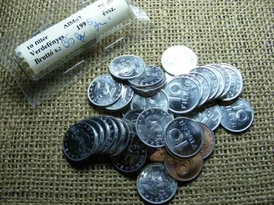 10 fillér, 1995, verdefényes, rolniból