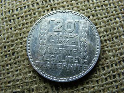 Ezüst 20 frank, 1933, Svájc