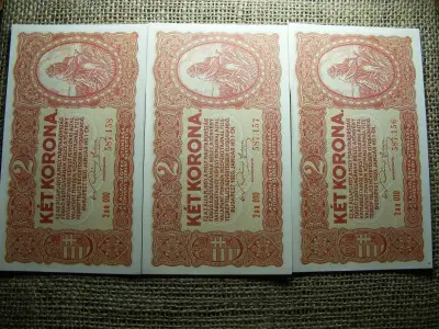 2 korona, 1920, UNC sorszámkövető, 3 db