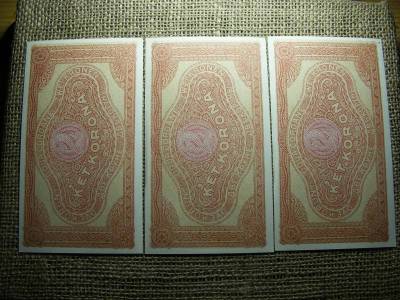 2 korona, 1920, UNC sorszámkövető, 3 db