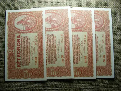 2 korona, 1920, UNC sorszámkövető, 4 db