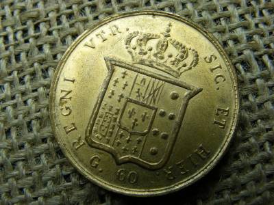 Ferdinandus II Dei Gratia rex 60 grana érme, 1857
