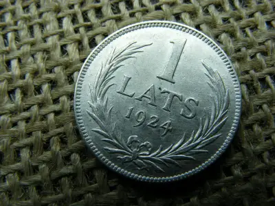 Ezüst 1 lats érme, 1924
