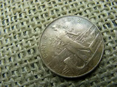 Olasz 5 centesimi érme, 1912, ritka