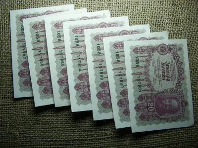 20 korona, 1922, hajtatlan, sorszámkövető