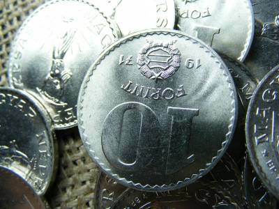 10 forintos érme, 1971, verdefényes, MNB rolin
