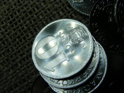 10 forintos érme, 1972, verdefényes, MNB rolniból