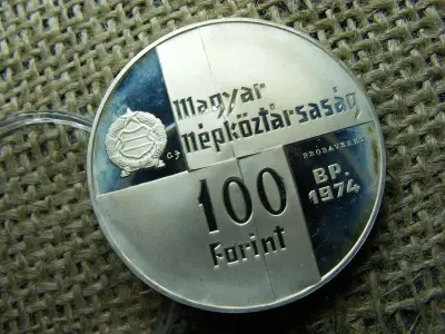 100 forintos próbaveret, 1974, ezüst, ritka