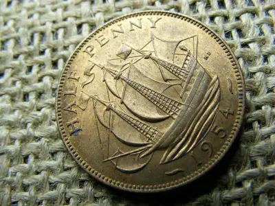 Angol fél penny, 1954