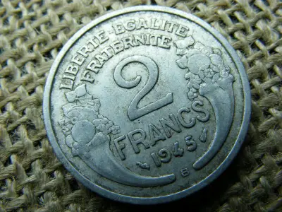 Francia 2 frank, 1945 B, ritka