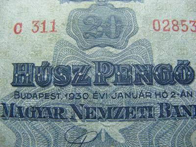 20 pengő, 1930, Magyarország