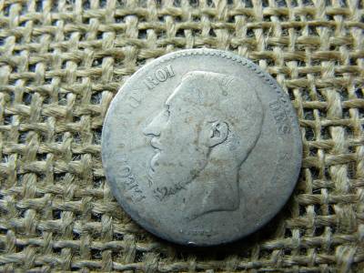 Ezüst Belgium 1 frank, 1867