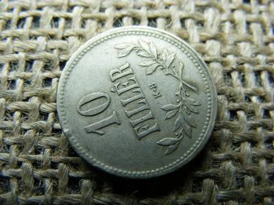 10 fillér, 1915, verdehibás, félrevert