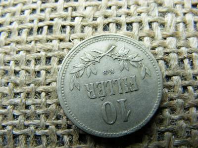10 fillér, 1915, verdehibás, félrevert