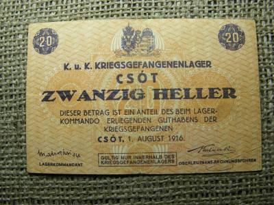 Csót 20 fillér, 1916, Adamo HHC-1.2
