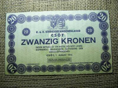Csót 20 korona bankjegy, 1916, Adamo HHC-1.6