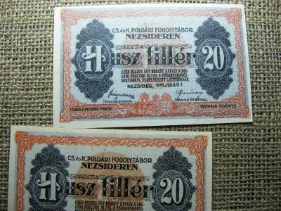Nezsider 20 fillér, 1916, színváltozat, Adamo HHE-1.2.3