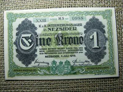 Nezsider 1 korona bankjegy, 1916, Adamo HHE-1.3.3