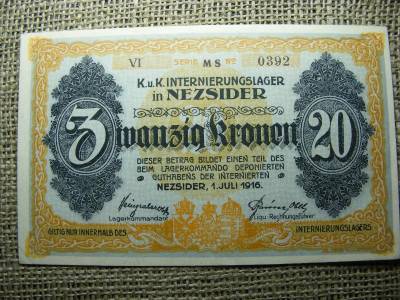 Nezsider 20 korona bankjegy, 1916, Adamo HHE-1.5.3
