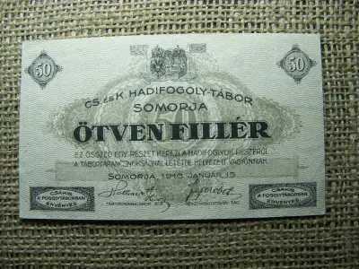 Somorja 50 fillér bankjegy, 1916, Adamo HHS-1.3