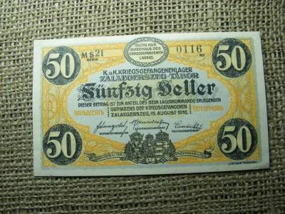 Zalaegerszeg 50 fillér bankjegy, 1916, Adamo HHZ-1.3.3.v