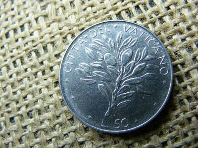 Vatikán 50 lire, 1953, fémpénz