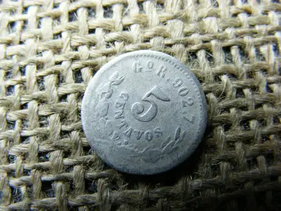 Ezüst 5 centavos érme, 1897, Mexikó
